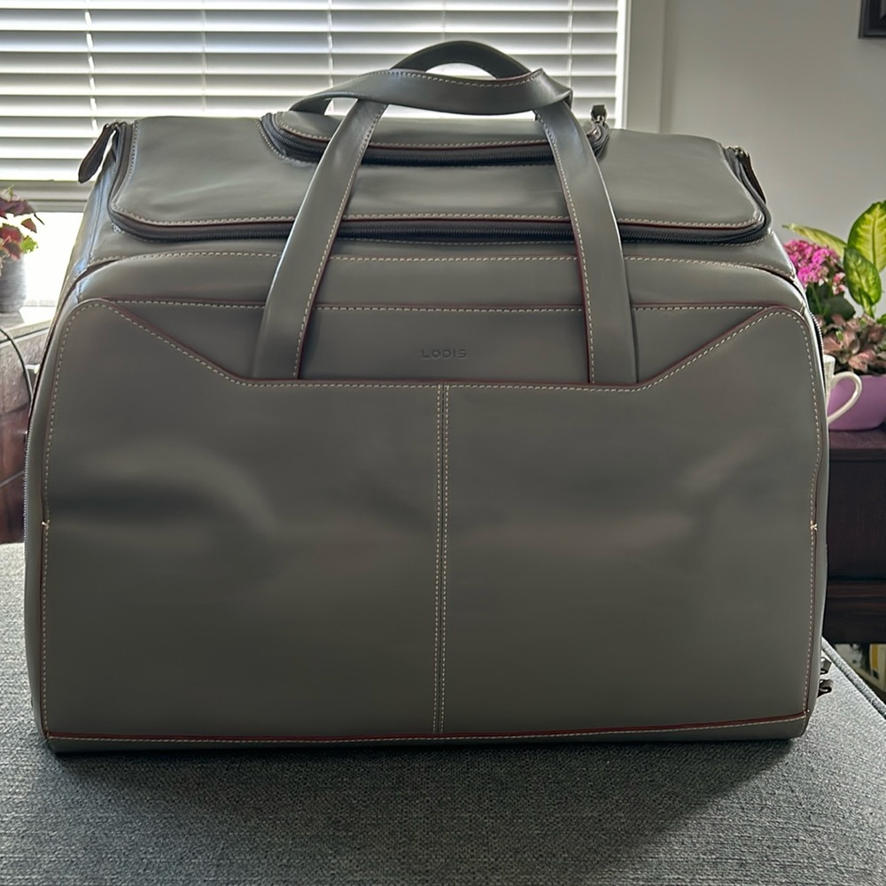 Lodis Carry On Computer Travel Bag 100% Genuine European Leather